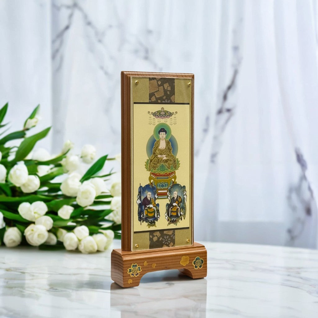 極上品 スタンド型掛軸 〈曹洞宗三尊仏〉小【本山永平寺で販売】