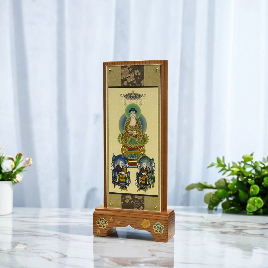 極上品 スタンド型掛軸 〈曹洞宗三尊仏〉小【本山永平寺で販売】