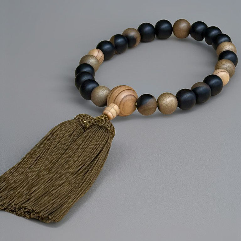 黒柿永平寺杉仕立 念珠〈22玉・正絹頭房〉【本山永平寺で販売】