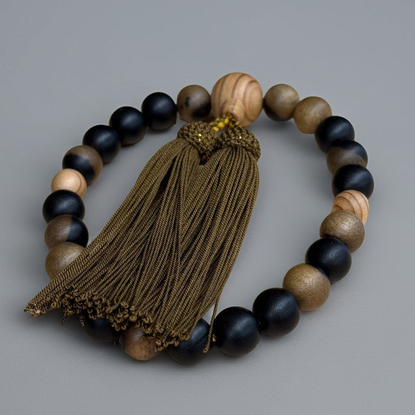 黒柿永平寺杉仕立 念珠〈22玉・正絹頭房〉【本山永平寺で販売】