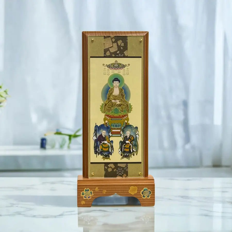 極上品 スタンド型掛軸 〈曹洞宗三尊仏〉小【本山永平寺で販売】