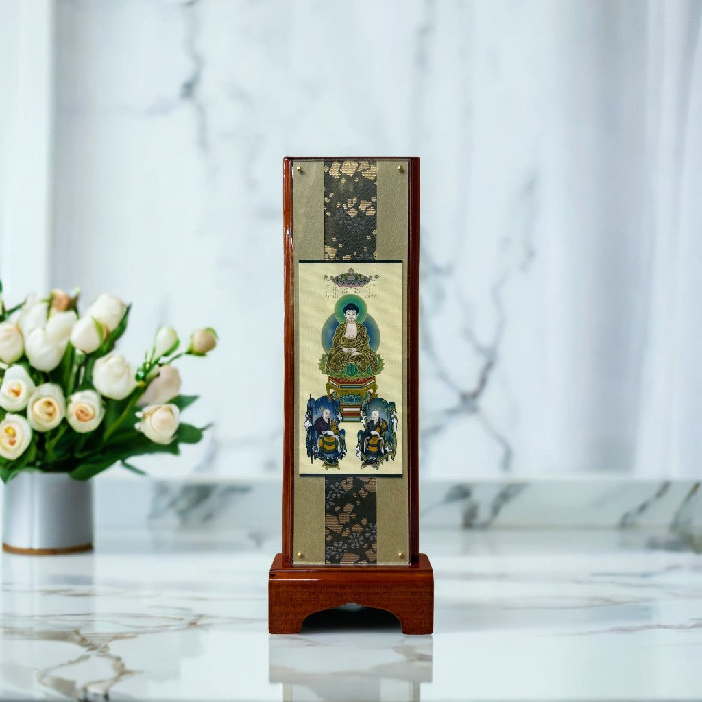 特製品 スタンド型掛軸 〈曹洞宗三尊仏〉中【本山永平寺で販売】