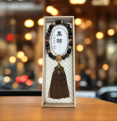 黒柿永平寺杉仕立 念珠〈22玉・正絹頭房〉【本山永平寺で販売】